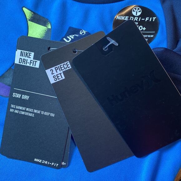 NWT Hurley Boys Crystal Cove UPF 50+ Dri-Fit Top and Shorts Set (12 Mnths) - Picture 4 of 5
